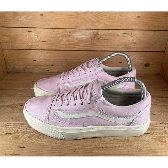 Van's Mens 6 Womens 7 Nude Pink Leather Old School Ultra Cush Shoes 500664 - Picture 5 of 12